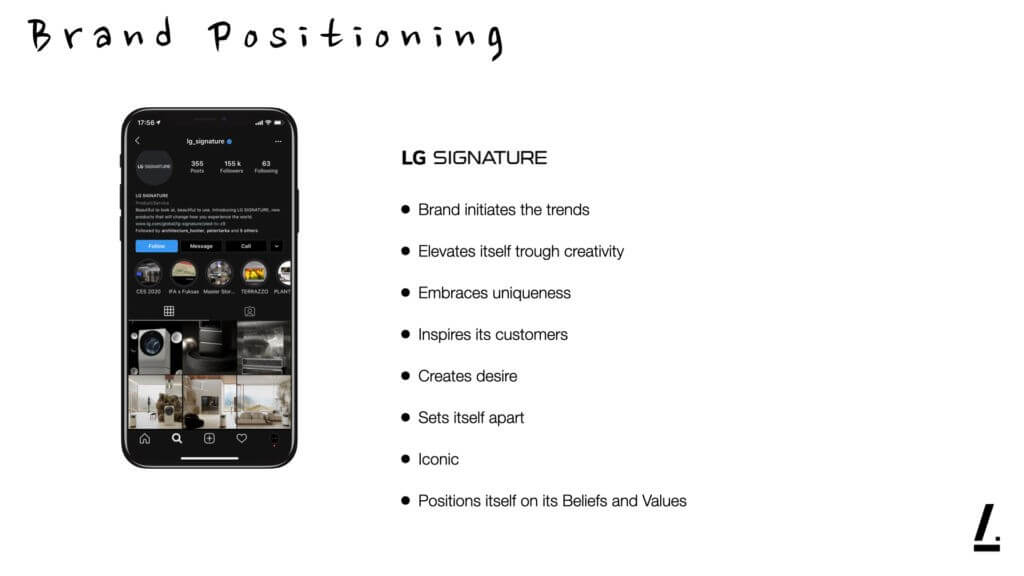 A slide made for LG Signature's social media campaign