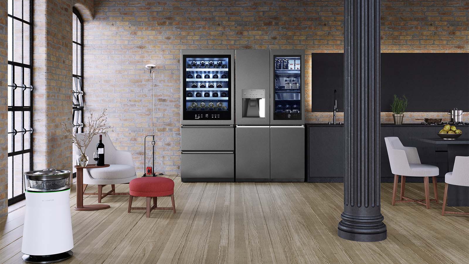 LG Signature wine cellar and fridge in a 3D Virtual Space