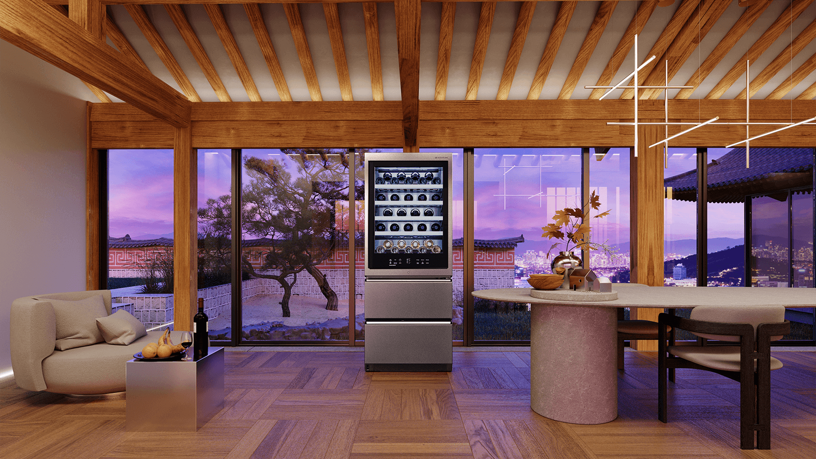 LG Signature wine cellar in a 3D Virtual Space