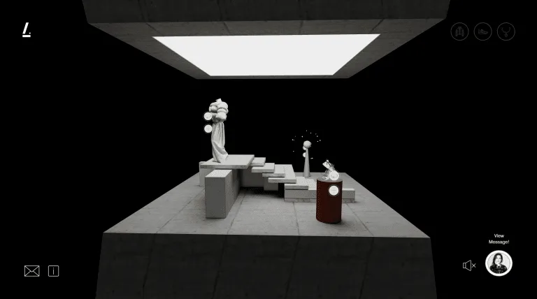 An Immersive space showcasing fashion pieces