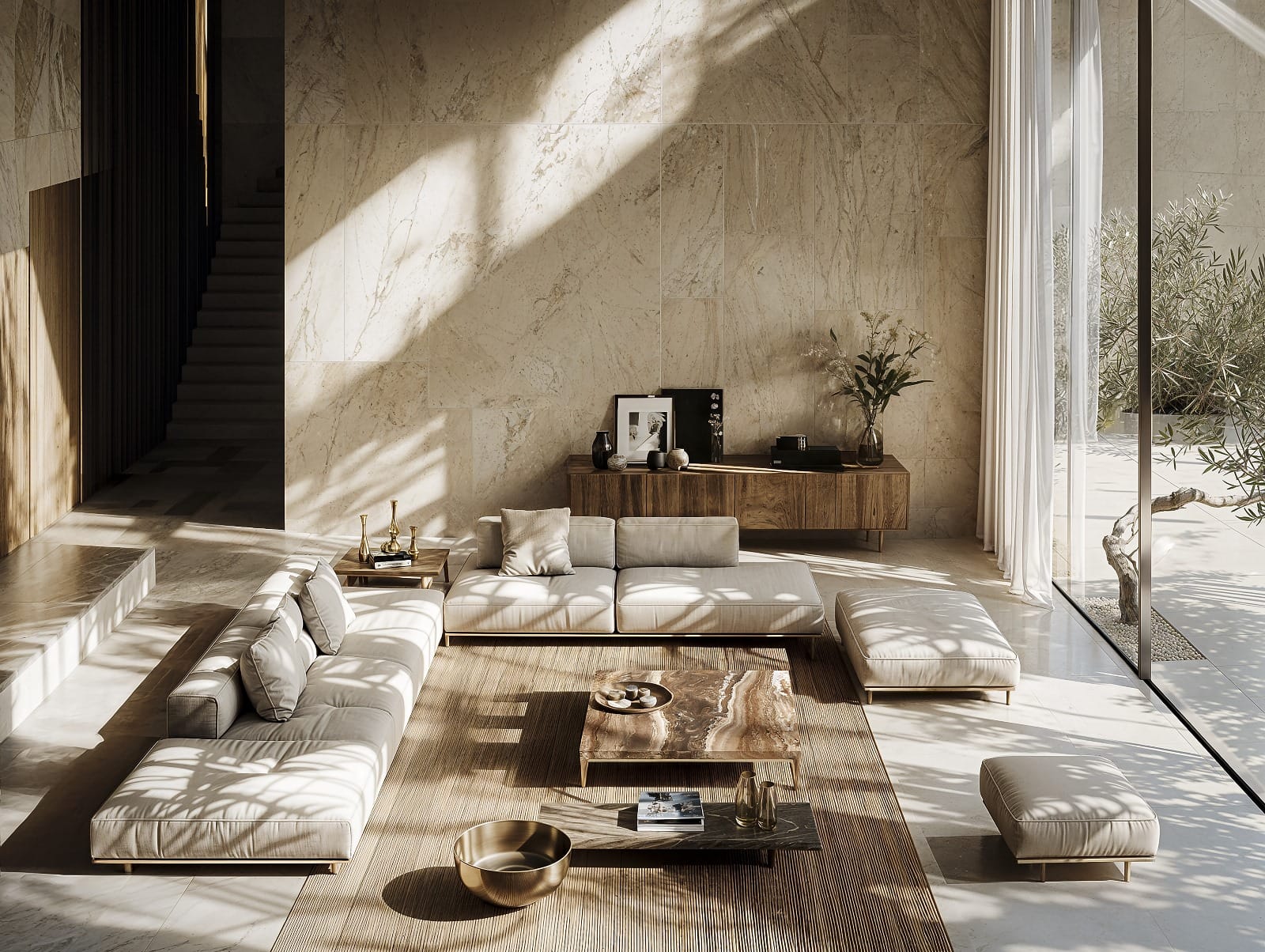 Beige Interior Space Designed with AI